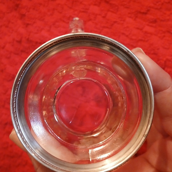 Vintage Cambridge Crystal Glass Sugar & Creamer W/Sterling Silver Base - Picture 9 of 10